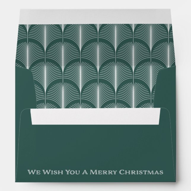 Modern Deco | Merry Christmas Elegant Green Envelope (Back (Bottom))