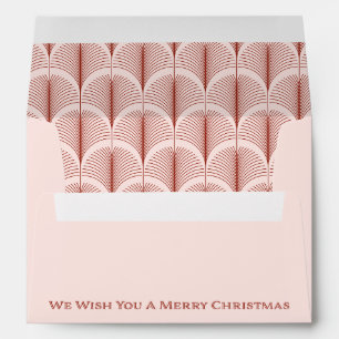 Modern Deco   Merry Christmas Elegant Pink and Red Envelope