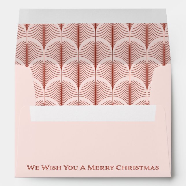 Modern Deco | Merry Christmas Elegant Pink and Red Envelope (Back (Bottom))