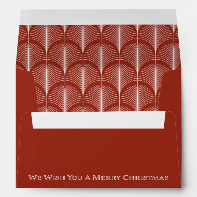 Modern Deco | Merry Christmas Elegant Red Envelope (Back (Bottom))