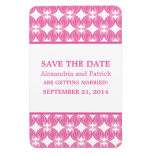 Modern Deco Save the Date Magnet, Pink Magnet