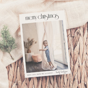 Modern Deco Type Merry Christmas Holiday Photo Card