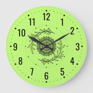 Modern Decor inspired By Nature - Green Outdoor Large Clock
