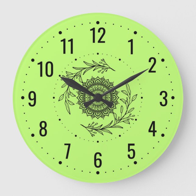 Modern Decor inspired By Nature - Green Outdoor Large Clock (Front)