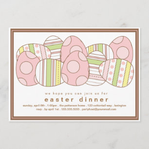 Modern Decorated Eggs Easter Dinner Invitation