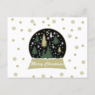 Modern decorated snowglobe holiday postcard
