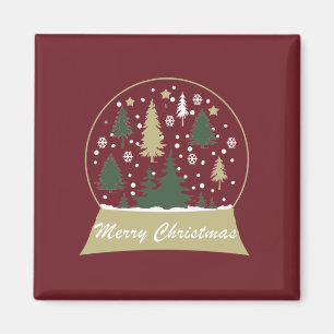 Modern decorated snowglobe magnet