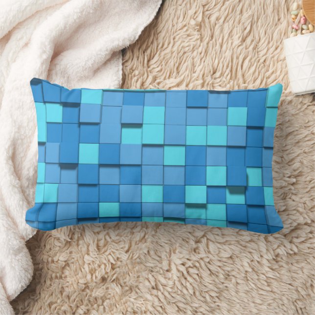 Modern Decorative Blue Accent Pillows (Blanket)