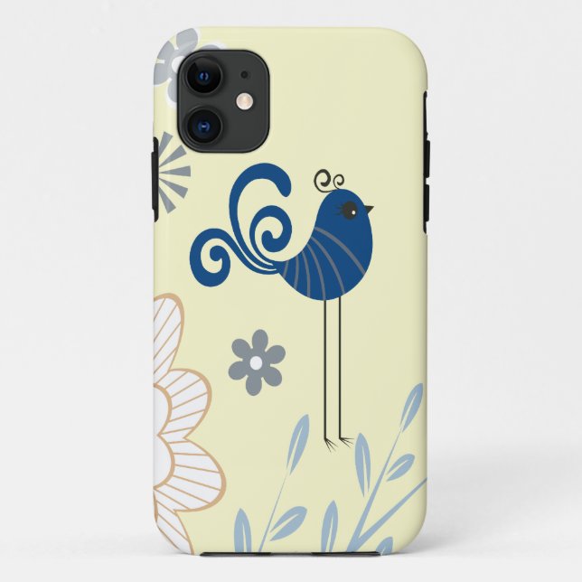 Modern Decorative Blue Birds Case-Mate iPhone Case (Back)