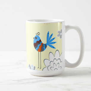 Modern Decorative Blue Birds Coffee Mug