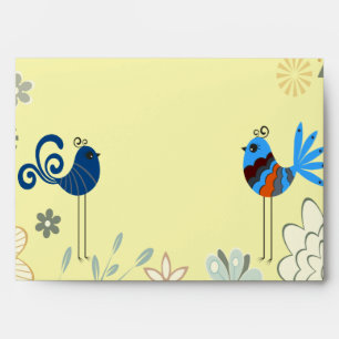 Modern Decorative Blue Birds Envelope