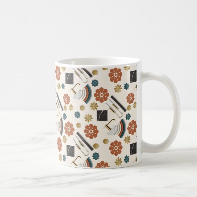 Modern decorative composition combining floral coffee mug (Right)