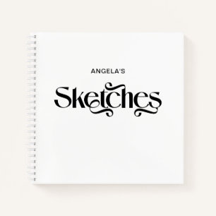 Modern Decorative Elegant Typography Sketches Notebook