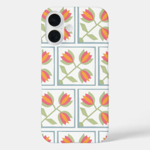 Modern Decorative Flowers Pattern iPhone 16 Case