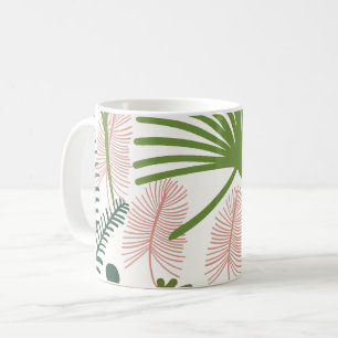 Modern Decorative Foliage Floral Pattern Coffee Mug