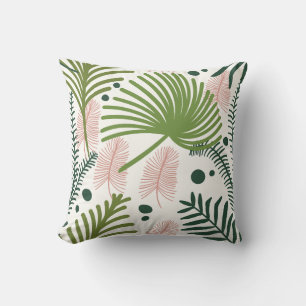 Modern Decorative Foliage Floral Pattern Throw Pillow