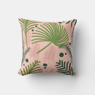 Modern Decorative Foliage Floral Pattern Throw Pillow