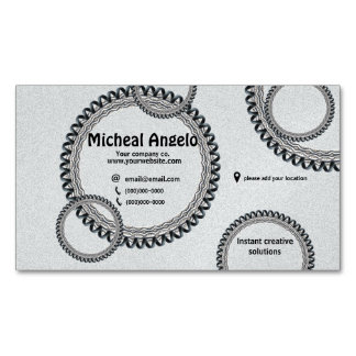 Modern decorative light blue business card magnet