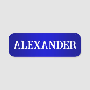 Modern Decorative Name Blue Gradient Name Tag