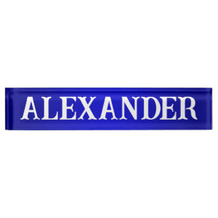 Modern Decorative Name Blue Gradient Nameplate