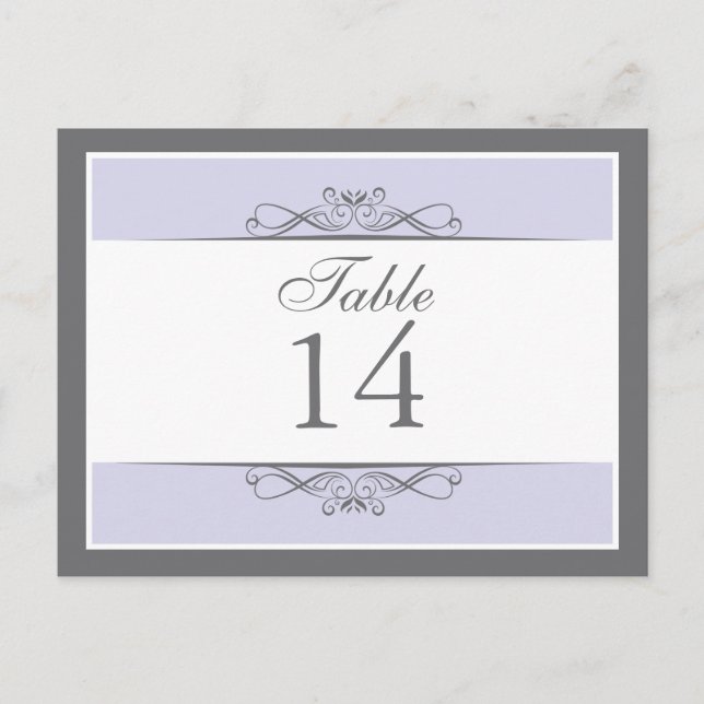 Modern Decorative Table Number Card (Front)