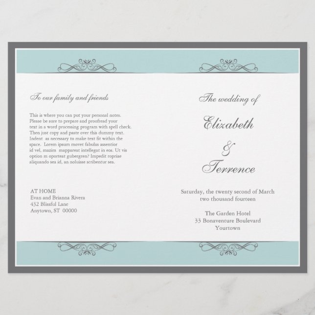 Modern Decorative Wedding Program Flyer (Front)