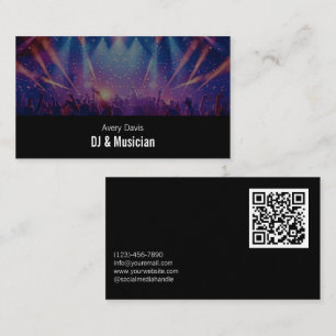 Modern Deejay Music DJ Party Music Djing QR Code Business Card