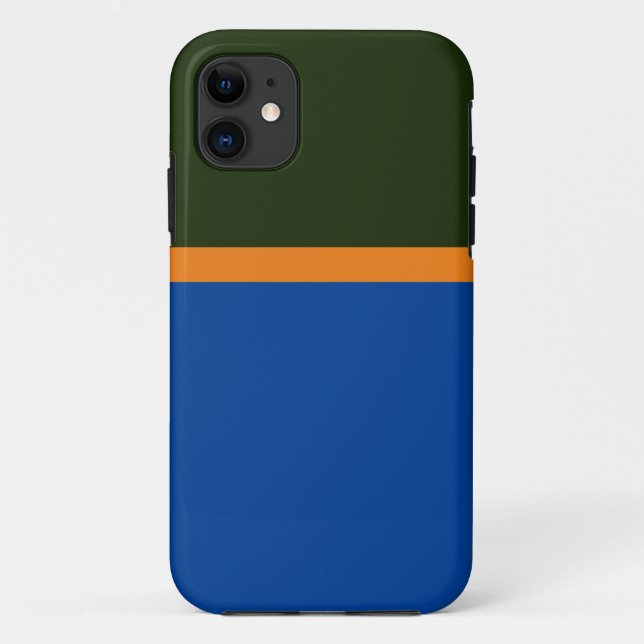 Modern Deep Blue Orange Dark Green Colour Block Case-Mate iPhone Case (Back)