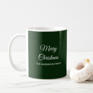 Modern deep greenmminimalist Christmas holiday Coffee Mug