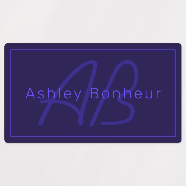 Modern Deep Purple Colours | Cool Name & Monogram (Design 1)