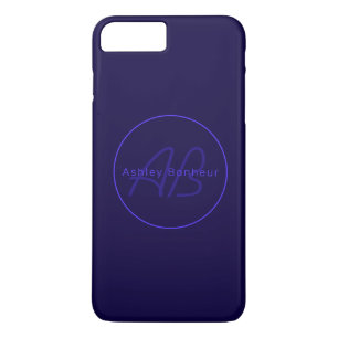 Modern Deep Purple Colours   Cool Name & Monogram Case-Mate iPhone Case