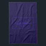 Modern Deep Purple Colours | Cool Name & Monogram Kitchen Towel<br><div class="desc">Modern monogrammed name or brand.</div>