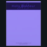 Modern Deep Purple Colours | Cool Name & Monogram Letterhead<br><div class="desc">Modern monogrammed name or brand.</div>