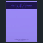 Modern Deep Purple Colours | Cool Name & Monogram Letterhead<br><div class="desc">Modern monogrammed name or brand.</div>