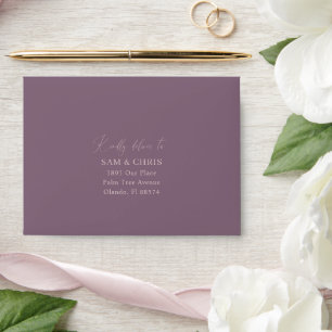 Modern Deep Purple/Mauve RSVP Wedding  Envelope