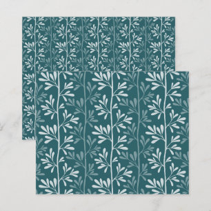 Modern Deep Teal Botanical Stems Scrapbook Paper