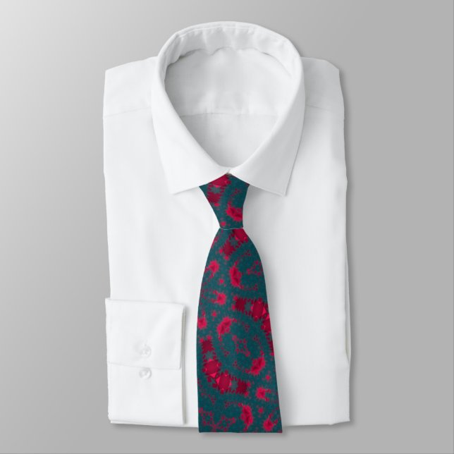 MODERN  -DEEPBLUE- RED -CUTE Neck Tie (Tied)