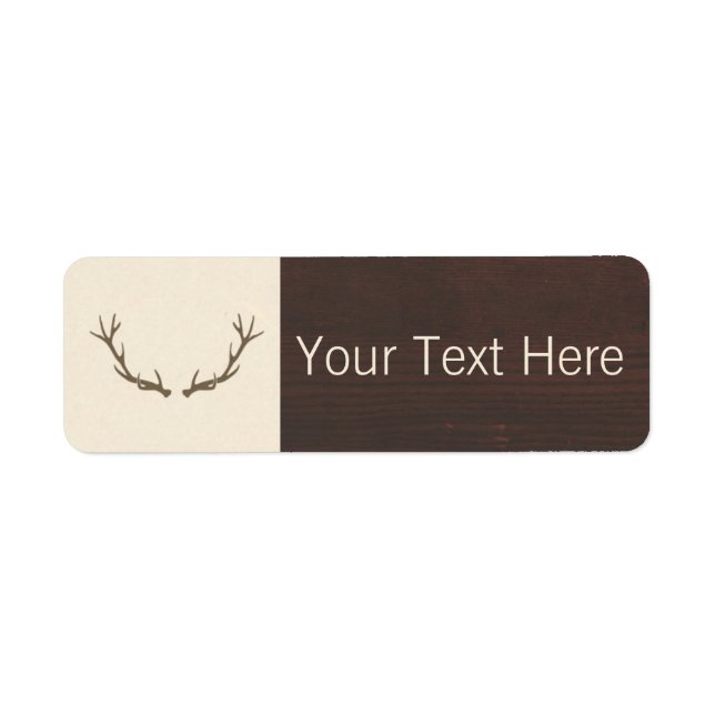 Modern Deer Antlers Pattern on Rustic Brown Wood (Front)