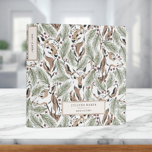 Modern Deer Foliage 3 Ring Binder