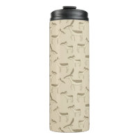 Modern Deer Illustration Beige Pattern