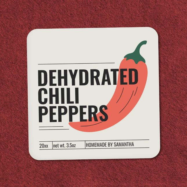 Modern Dehydrated Chili Peppers Label Sticker (Modern Dehydrated Chili Peppers Label Sticker)