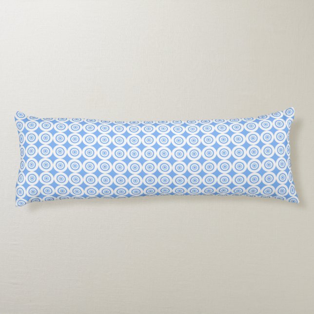 Modern Deisgn Light Blue White Circles Pattern Body Pillow (Back)