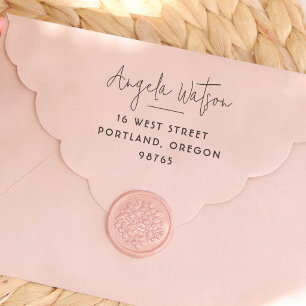Modern Delicate Handwriting Return Address Self-inking Stamp