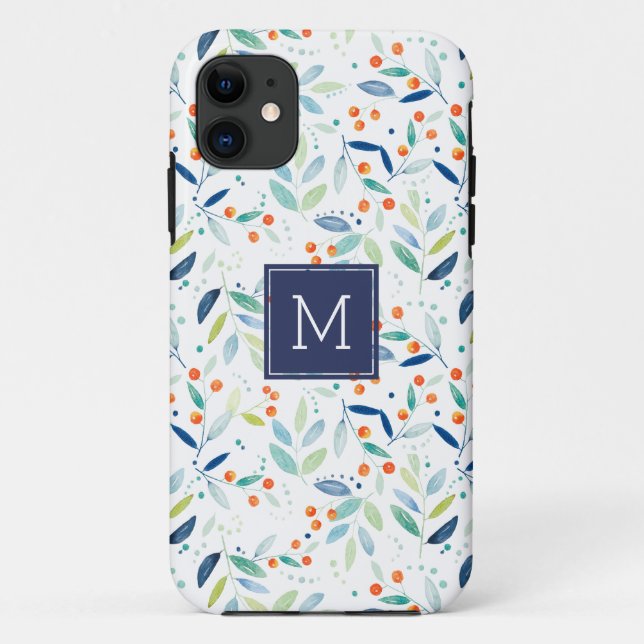 Modern Delicate Pastel Tones Botanical Pattern Case-Mate iPhone Case (Back)