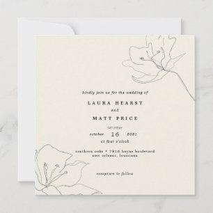 Modern Delicate Soft Eggshell Floral Wedding