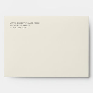 Modern Delicate Soft Eggshell Floral Wedding Envelope