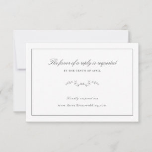 Modern Delicate Wedding Respond Website URL RSVP Card