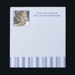 Modern Denim Blue Stripes with Photo Insert Notepad<br><div class="desc">Use the templates to customize this modern blue striped notepad with your name or fun phrase and photo or image.</div>