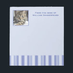 Modern Denim Blue Stripes with Photo Insert Notepad<br><div class="desc">Use the templates to customize this modern blue striped notepad with your name or fun phrase and photo or image.</div>