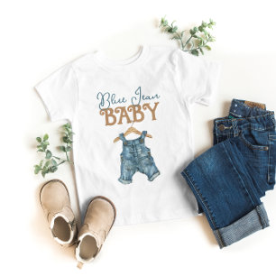 Modern Denim Boy Blue Jean Baby Shower T-Shirt